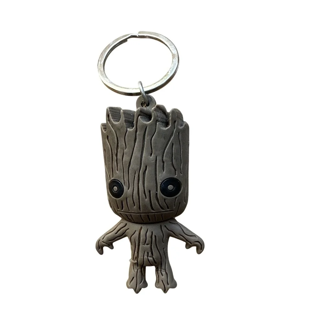 Marvel Groot Keychain Unisex OS Brown Rubber 3D Figure Guardians of the Galaxy